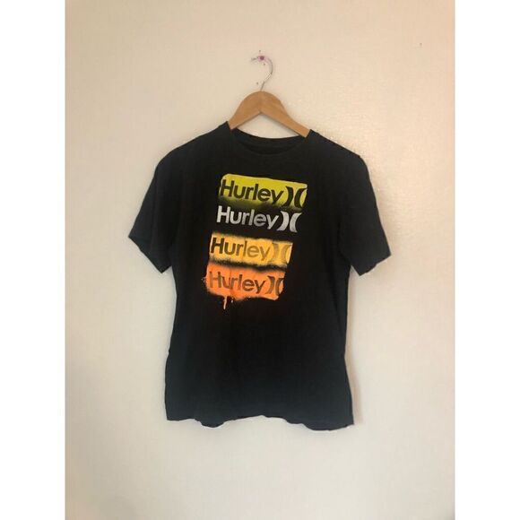 5/$15 SALE Hurley Logo Graphic Black Tee Big Kids 13-15 Years - Picture 1 of 13